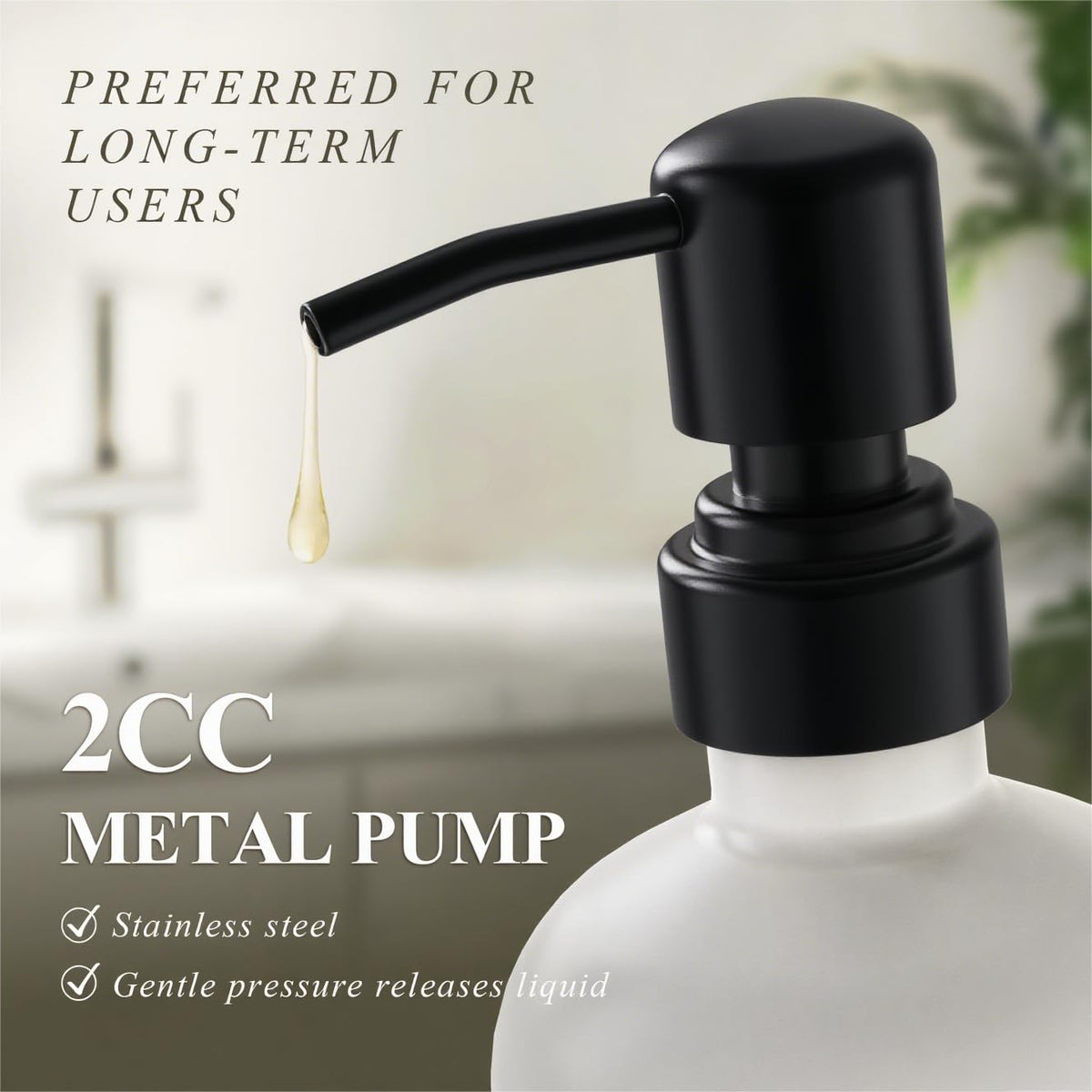 Cisily hand soap dispenser keeps counters tidy for quick hand washing.