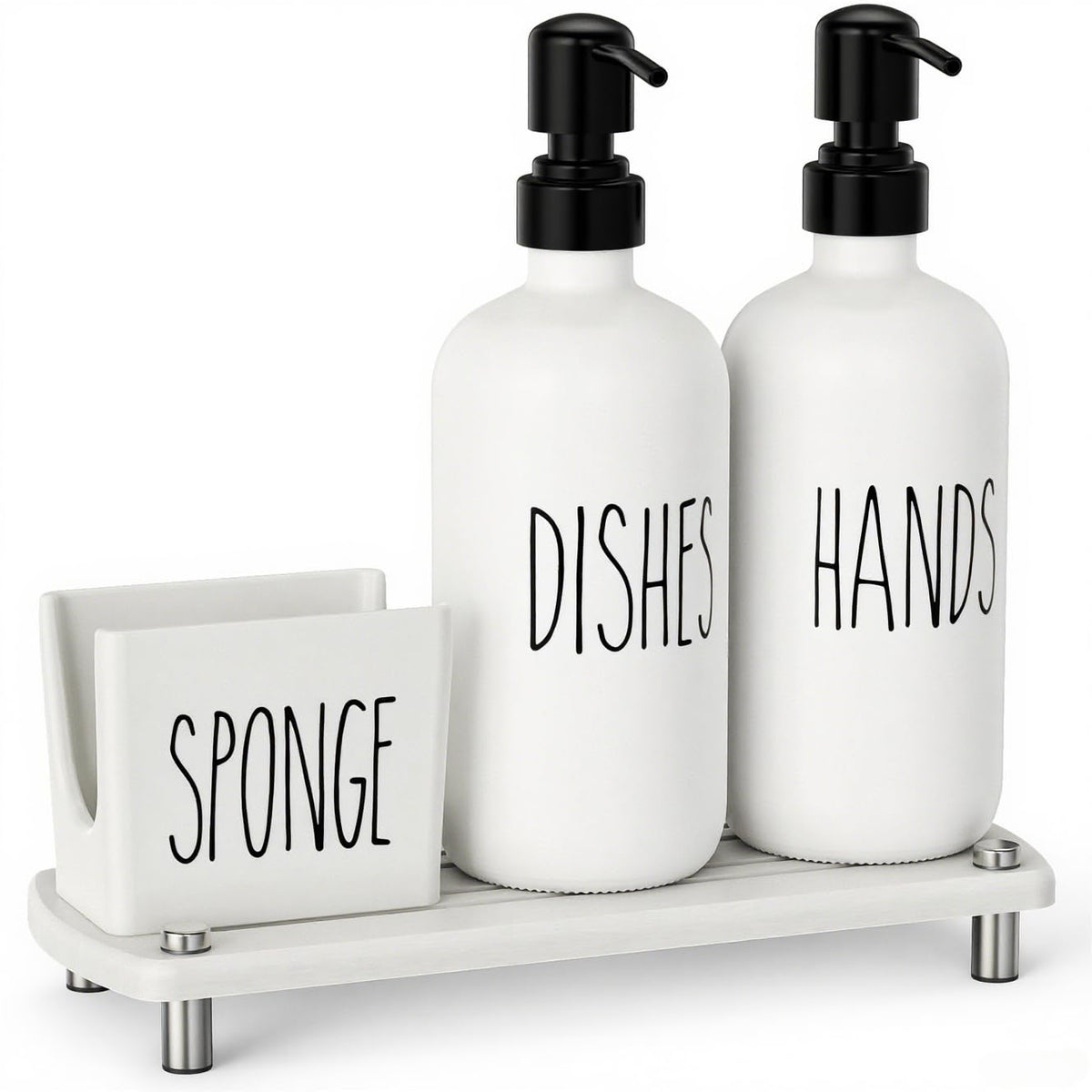 Cisily stone drying tray creates a tidy sink area after washing.