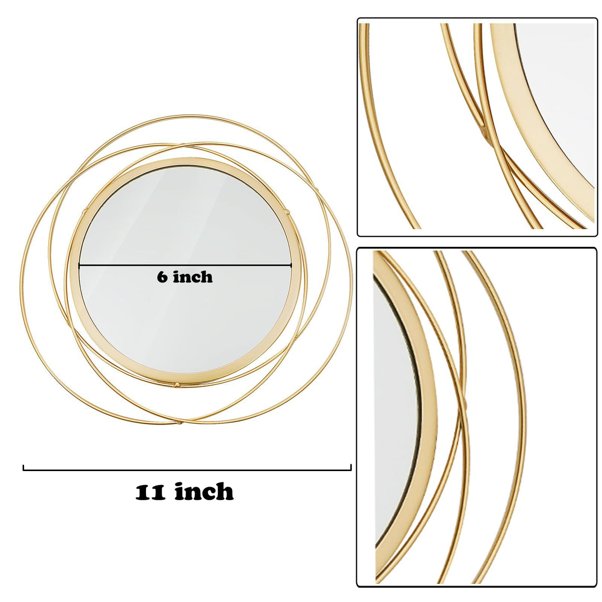 Cityelf three-pack mirrors easy to hang with included hardware