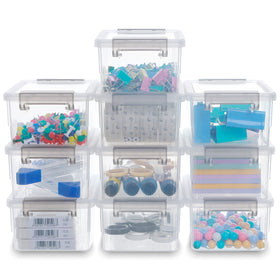 Citylife 0.53 qt storage bin with lid keeps small items organized and accessible.