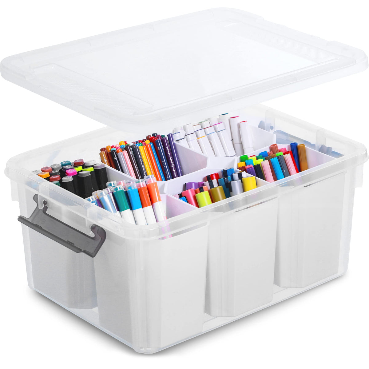 Citylife 17 QT storage bin with clear lid for easy tool and craft organization.