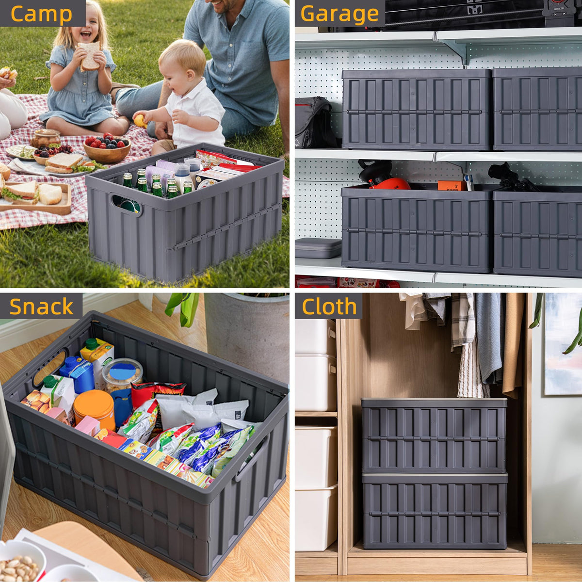 Citylife two-pack storage bins with lids for versatile organization