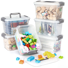 Citylife 6-pack 6qt clear bins with lids for pantry and closet organization.
