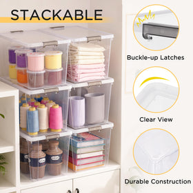 Citylife locking lids with ergonomic latches secure the containers after use.