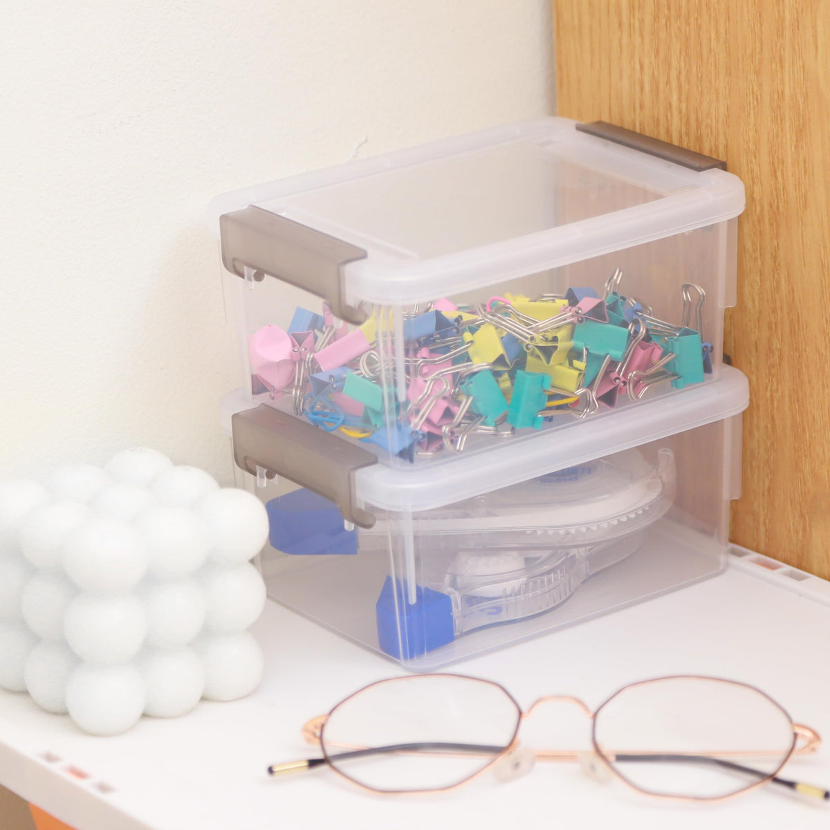 Citylife small storage bin set ideal for screws, pushpins, and hair accessories.