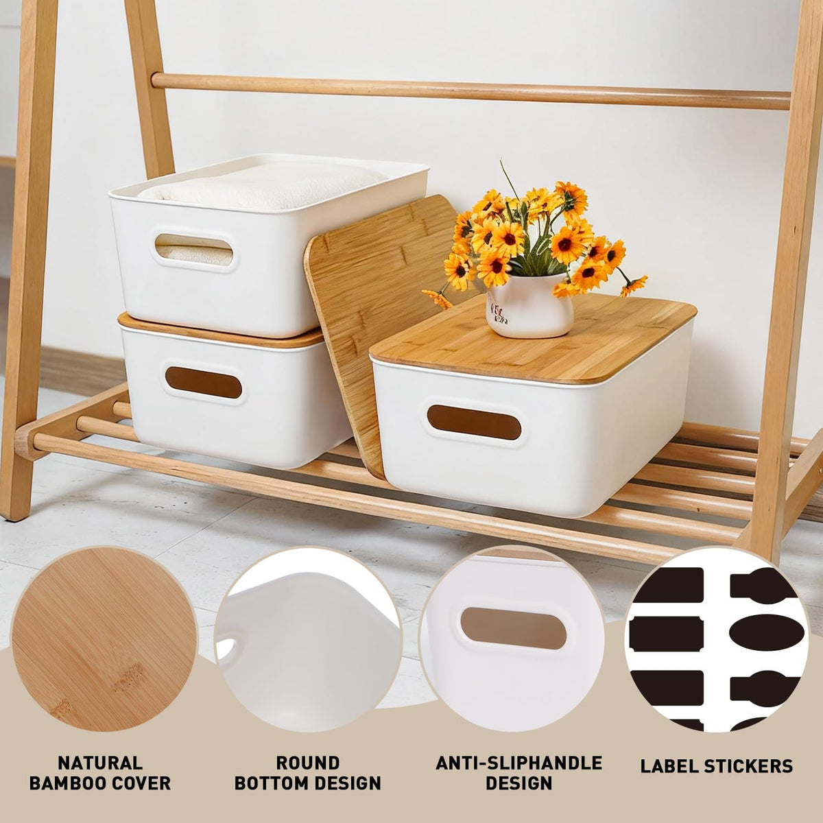 Citylife bin with integrated handles for easy removal from shelves