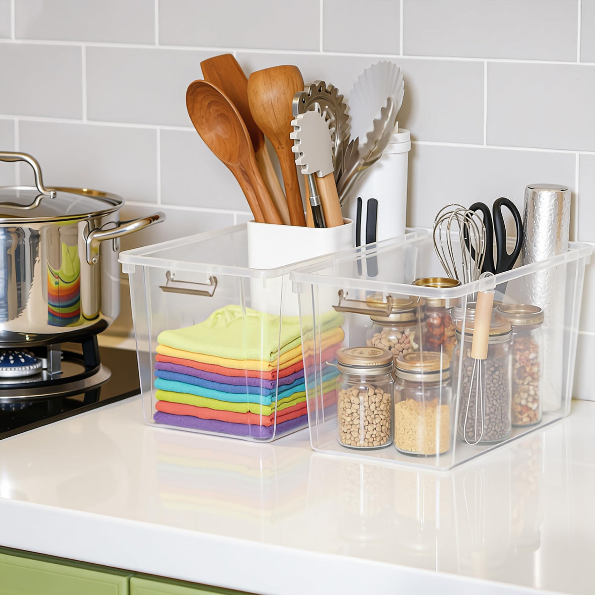Citylife transparent lids enable easy visibility of stored items.
