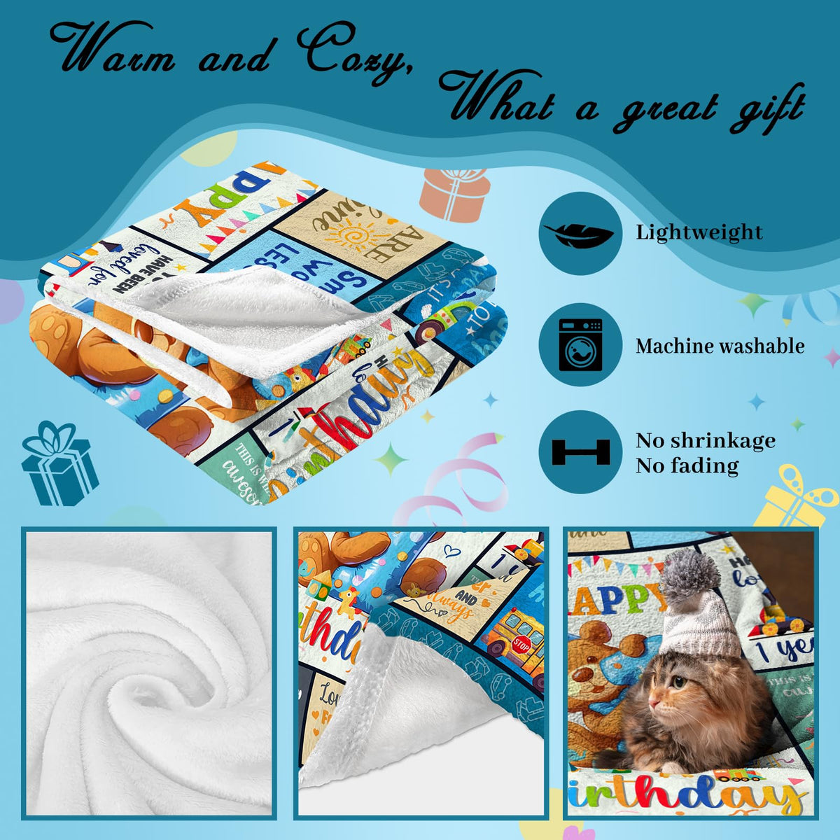 CIUGOIG baby boy gift idea blanket suitable for birthdays and milestones