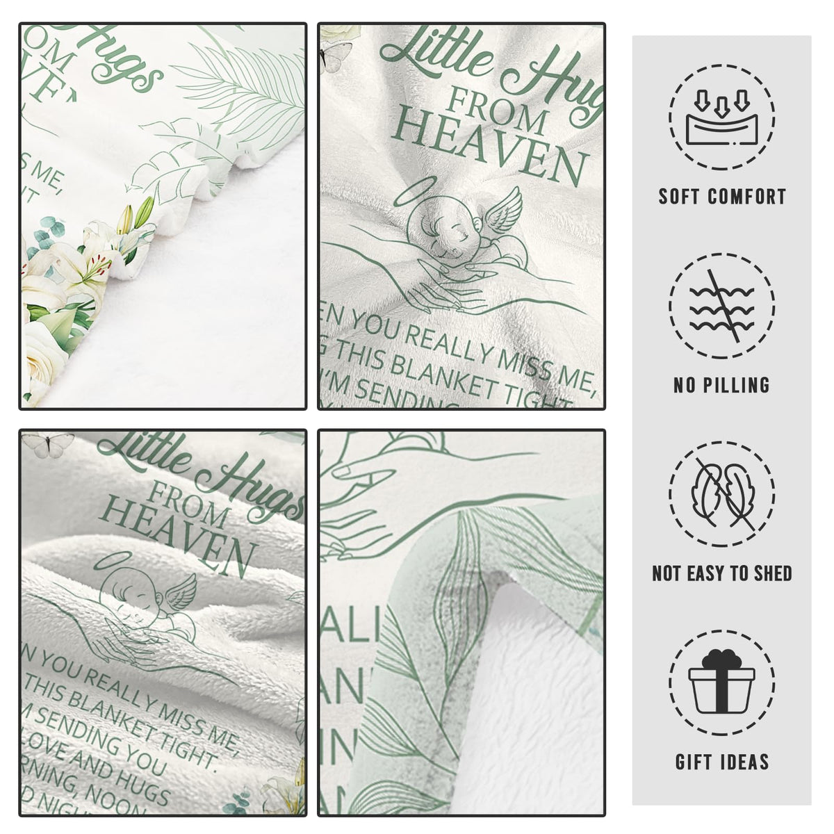CIUGOIG miscarriage memorial blanket care-friendly material, machine washable for easy maintenance.