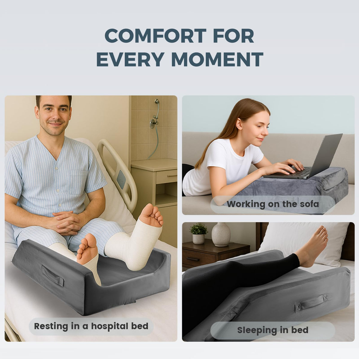 CIVJET versatile use on bed, sofa, or chair for leg elevation.