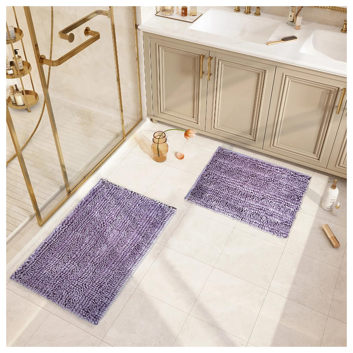 Civkor absorbent mats ready to soak up shower water