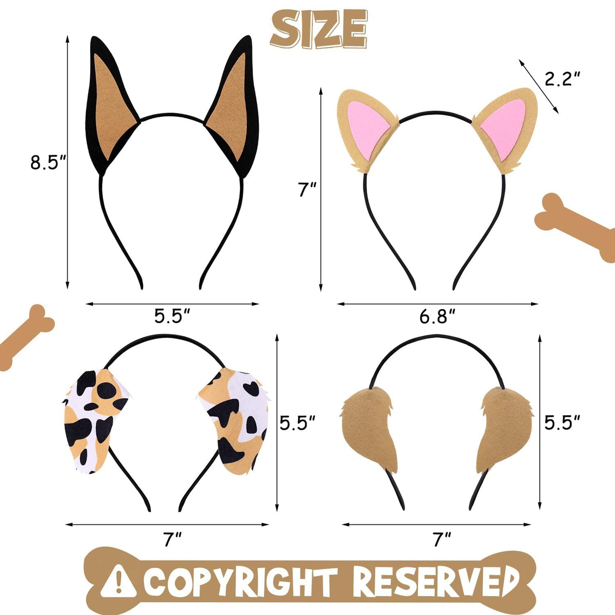 CiyvoLyeen dog themed headbands for kids' birthday styling.