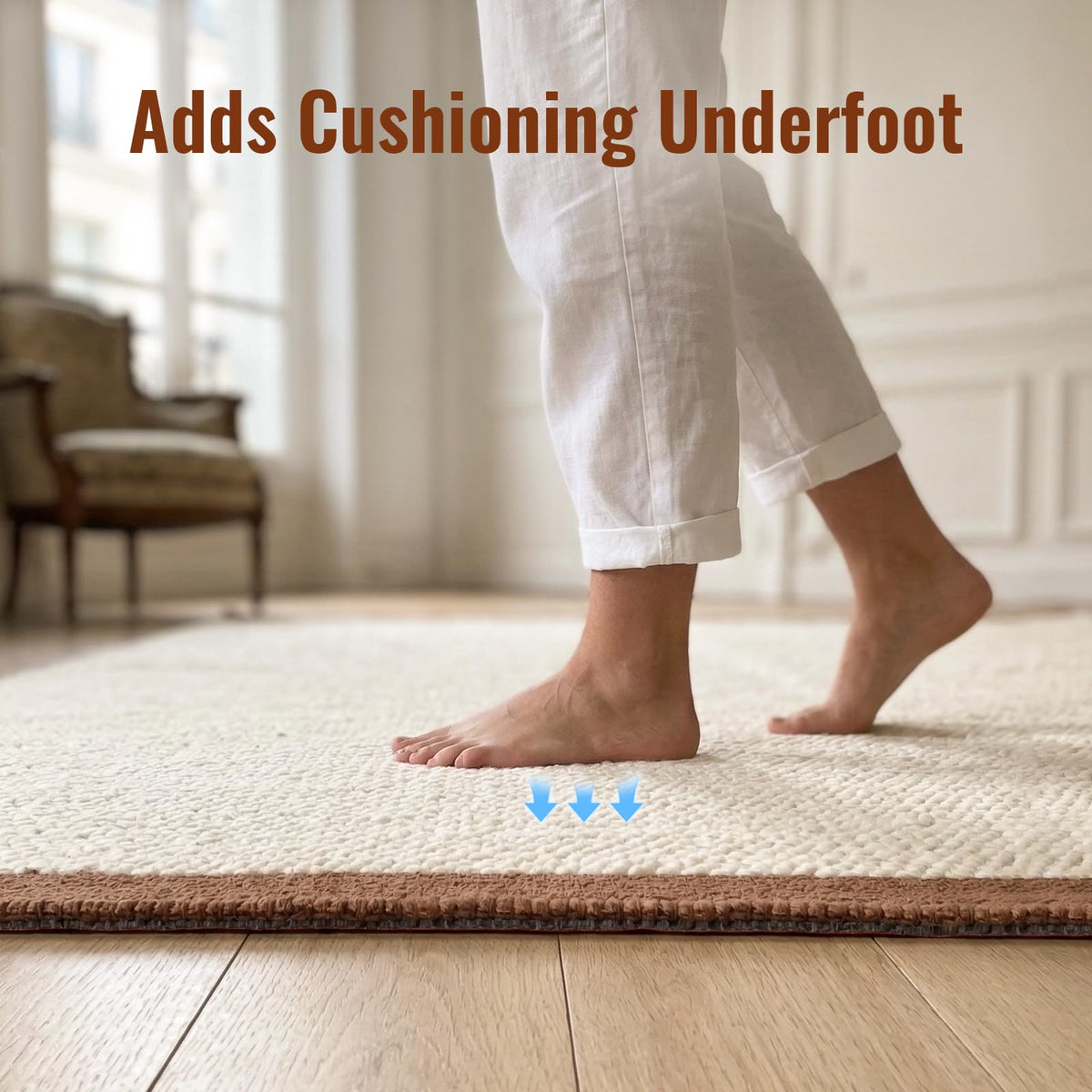 Cizistom durable orange backing supports lasting traction.