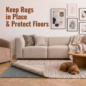Cizistom orange-backed rug pad provides confident grip and durability.