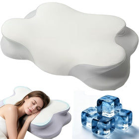 CJEODAJ Mellow Cloud Pillow demonstrates head-neck alignment for supported, comfortable sleep.