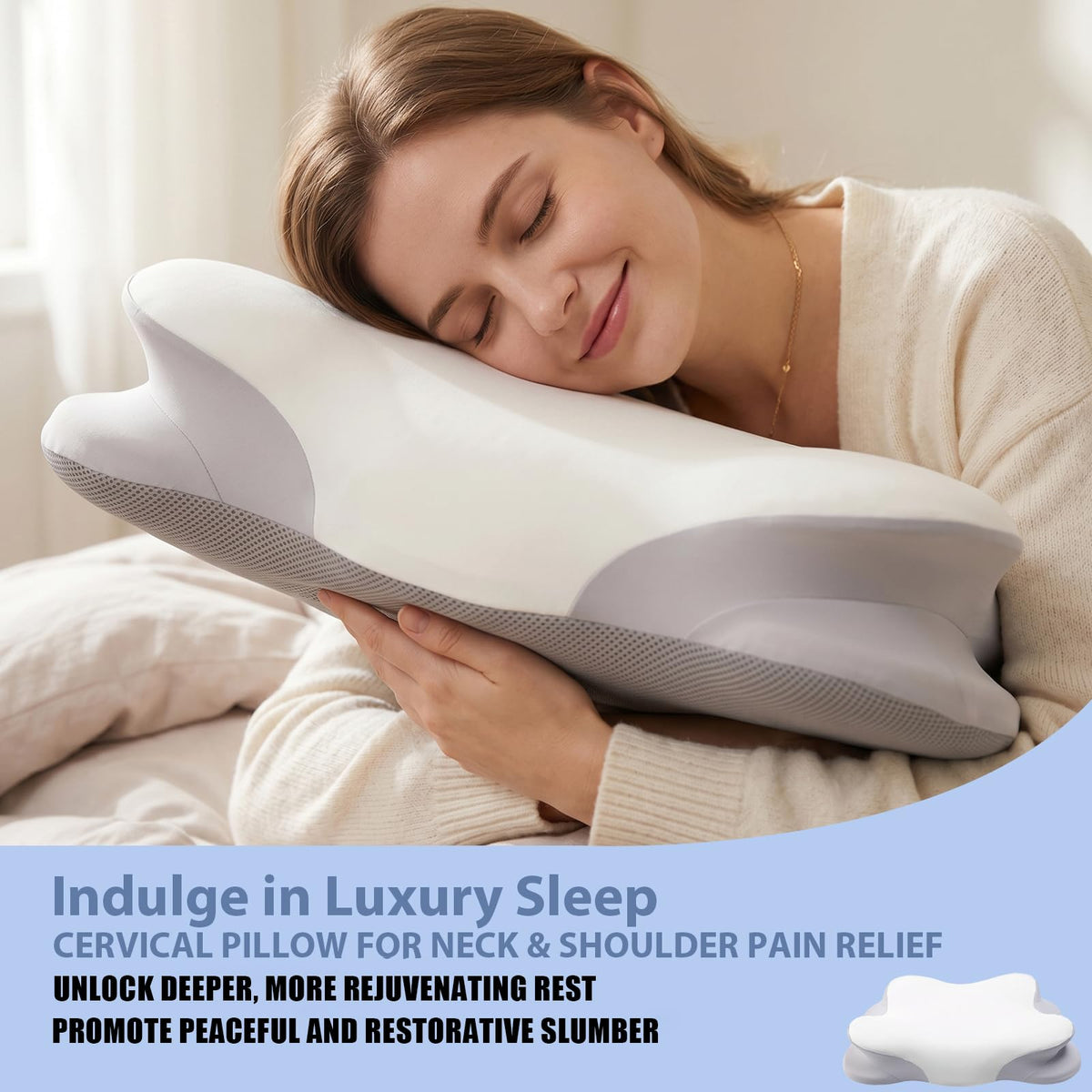 CJEODAJ Mellow Cloud Pillow ice-silk cover removable for breathable cooling.