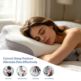 CJEODAJ Mellow Cloud Pillow offers two heights for versatile sleeping positions.