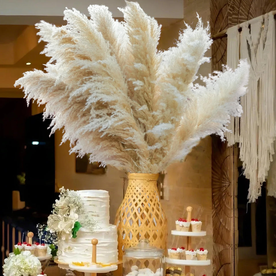 CKBT pampas grass 40-inch stems for a dramatic floor vase centerpiece.