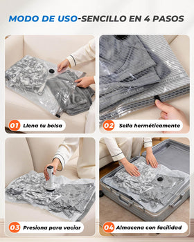 CKline USB-rechargeable travel pump keeps bags compact during return.