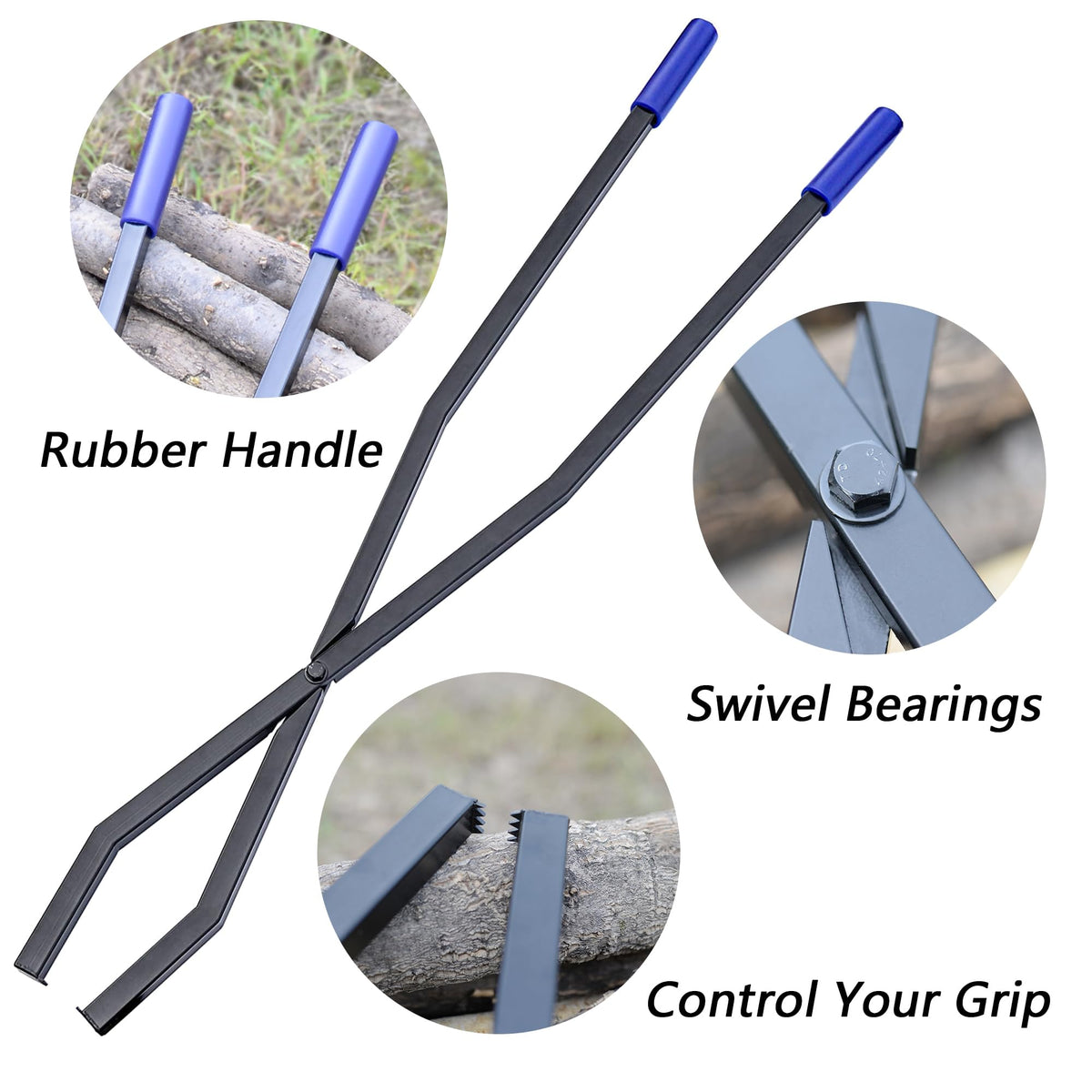 CKLT bottom-claw design adds stability when moving logs in a bonfire.