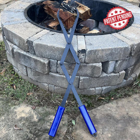 CKLT firewood tongs 28in with scissor serrated design secures logs of all sizes safely