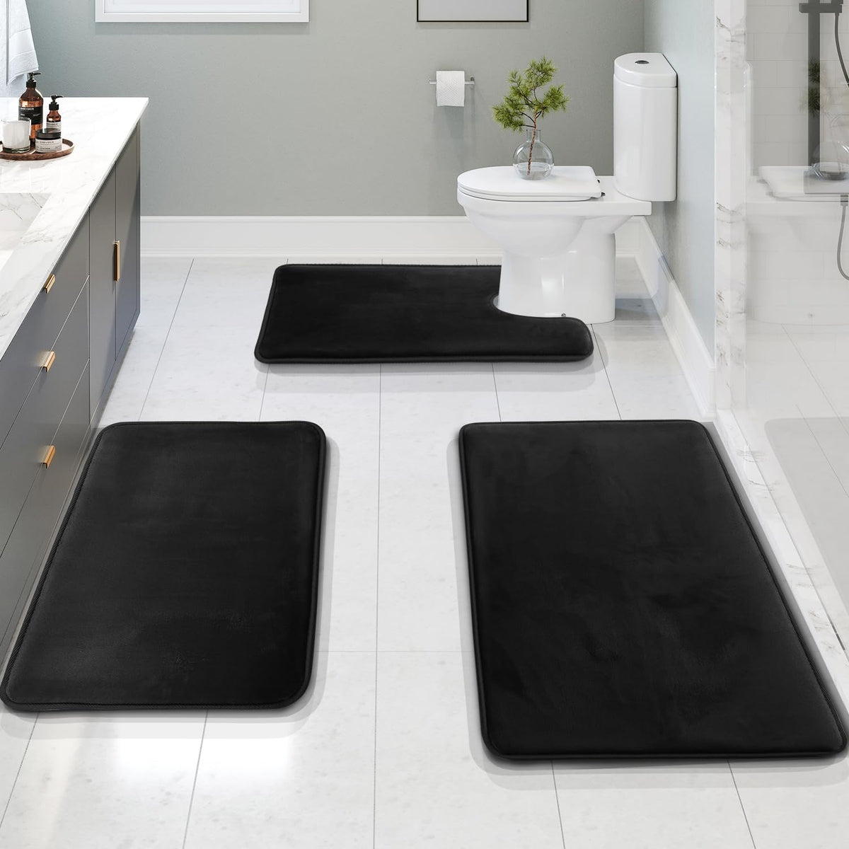 Clara Clark 3-piece set small rug 17x24, plush underfoot comfort.