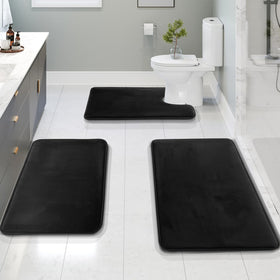 Clara Clark 3-piece set small rug 17x24, plush underfoot comfort.