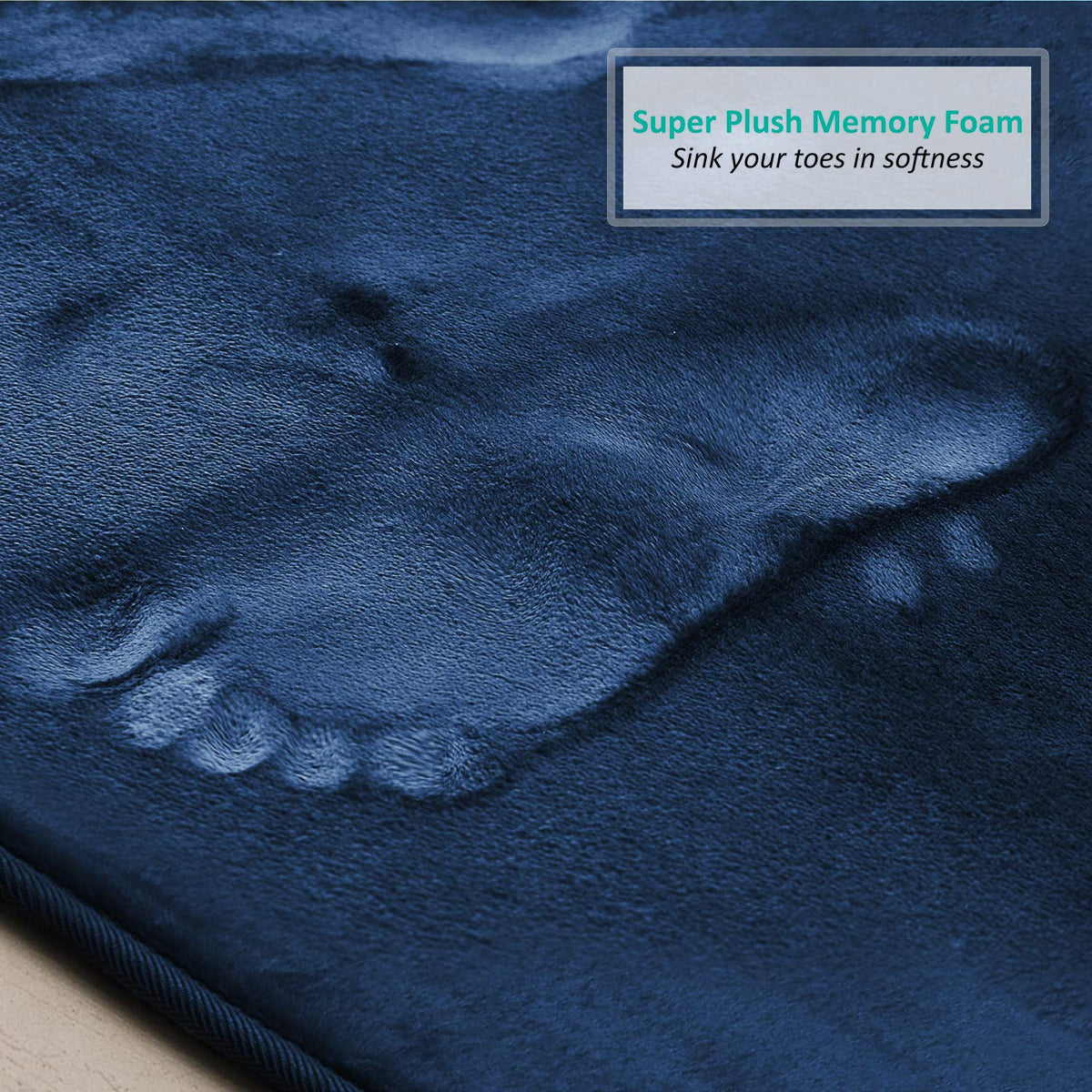 Clara Clark blue bath mats brighten the bathroom while staying durable