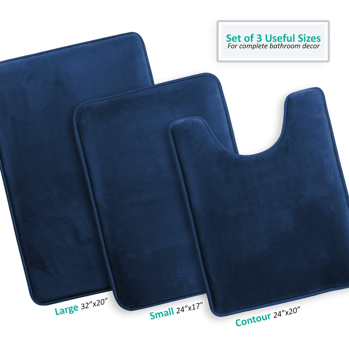 Clara Clark contour 24x20 bath mat fits around fixtures with memory foam support