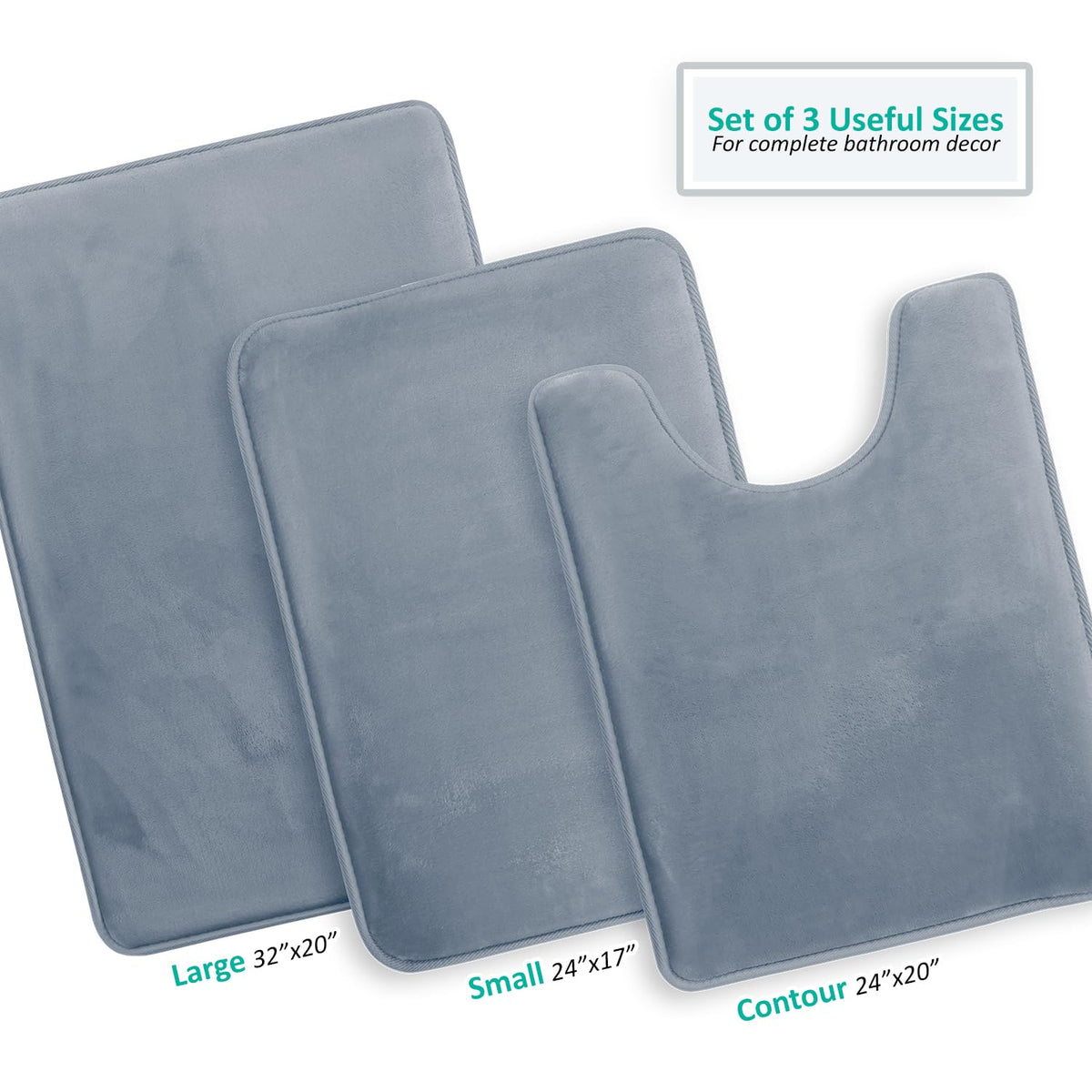 Clara Clark contour velvet memory foam bath mat 24x20 supports feet near sink.