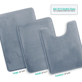 Clara Clark contour velvet memory foam bath mat 24x20 supports feet near sink.