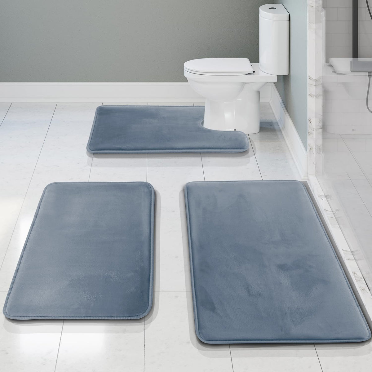Clara Clark velvet memory foam bath mat large 20x32 for full bathroom comfort.