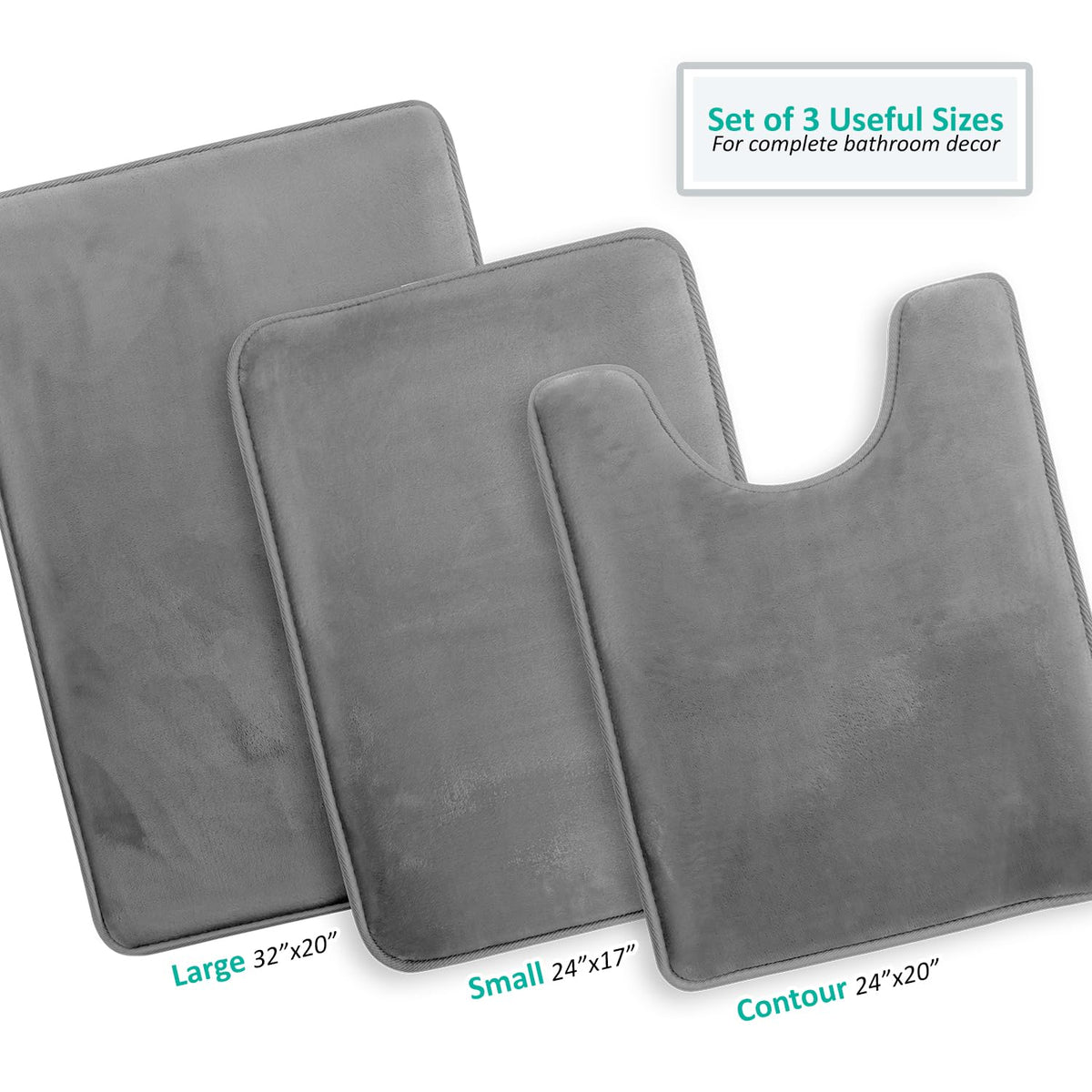 Clara Clark contour 24x20 rug fits bathroom curves with memory foam support.