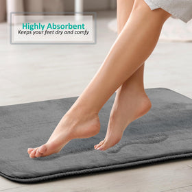 Clara Clark memory foam rug cushions feet after showers.