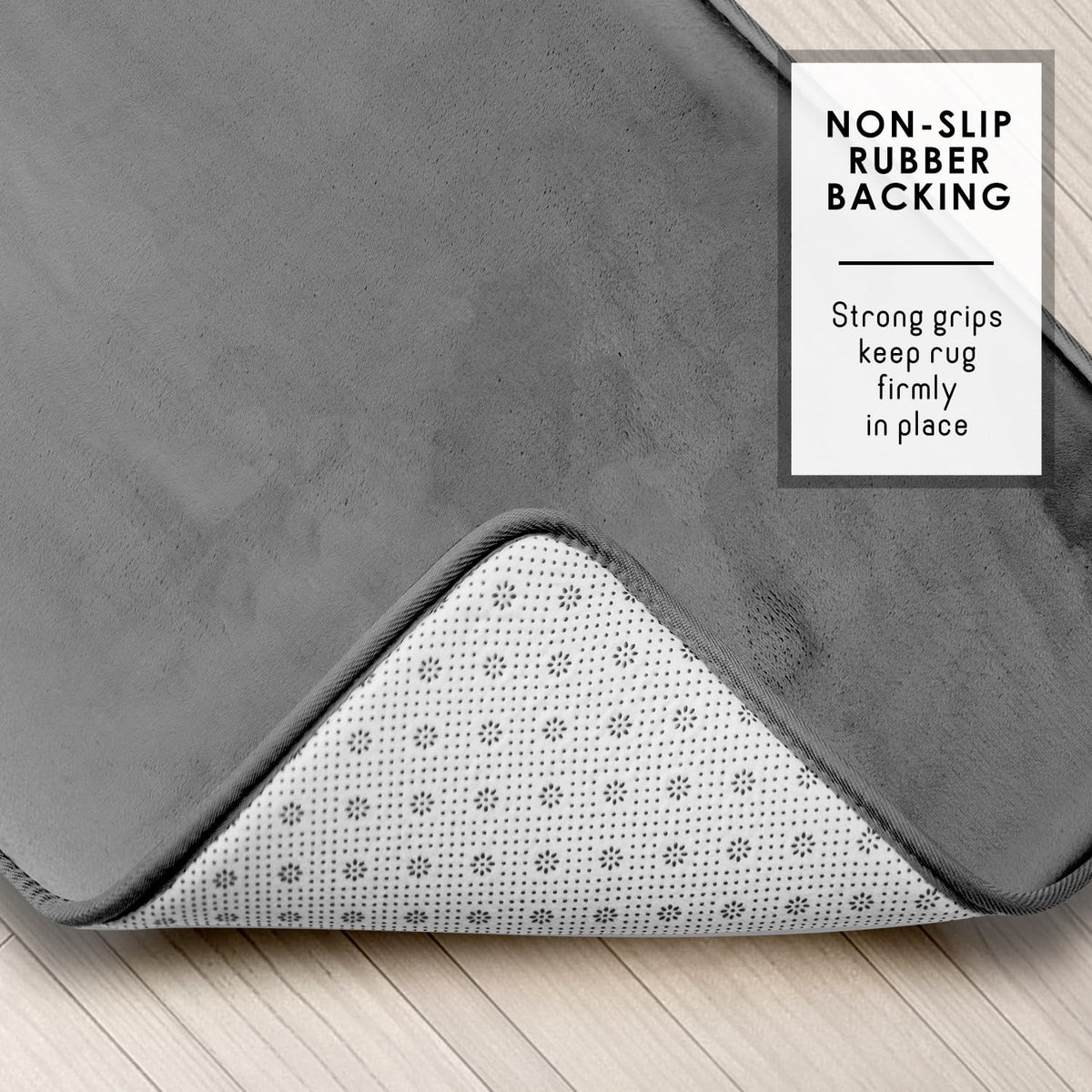 Clara Clark non-slip backing rug prevents slips and protects floors.