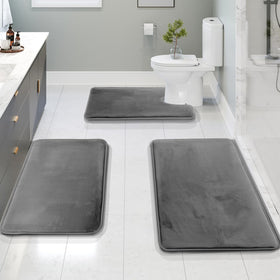 Clara Clark small 17x24 bath rug with plush velvet fleece for cozy foot comfort.