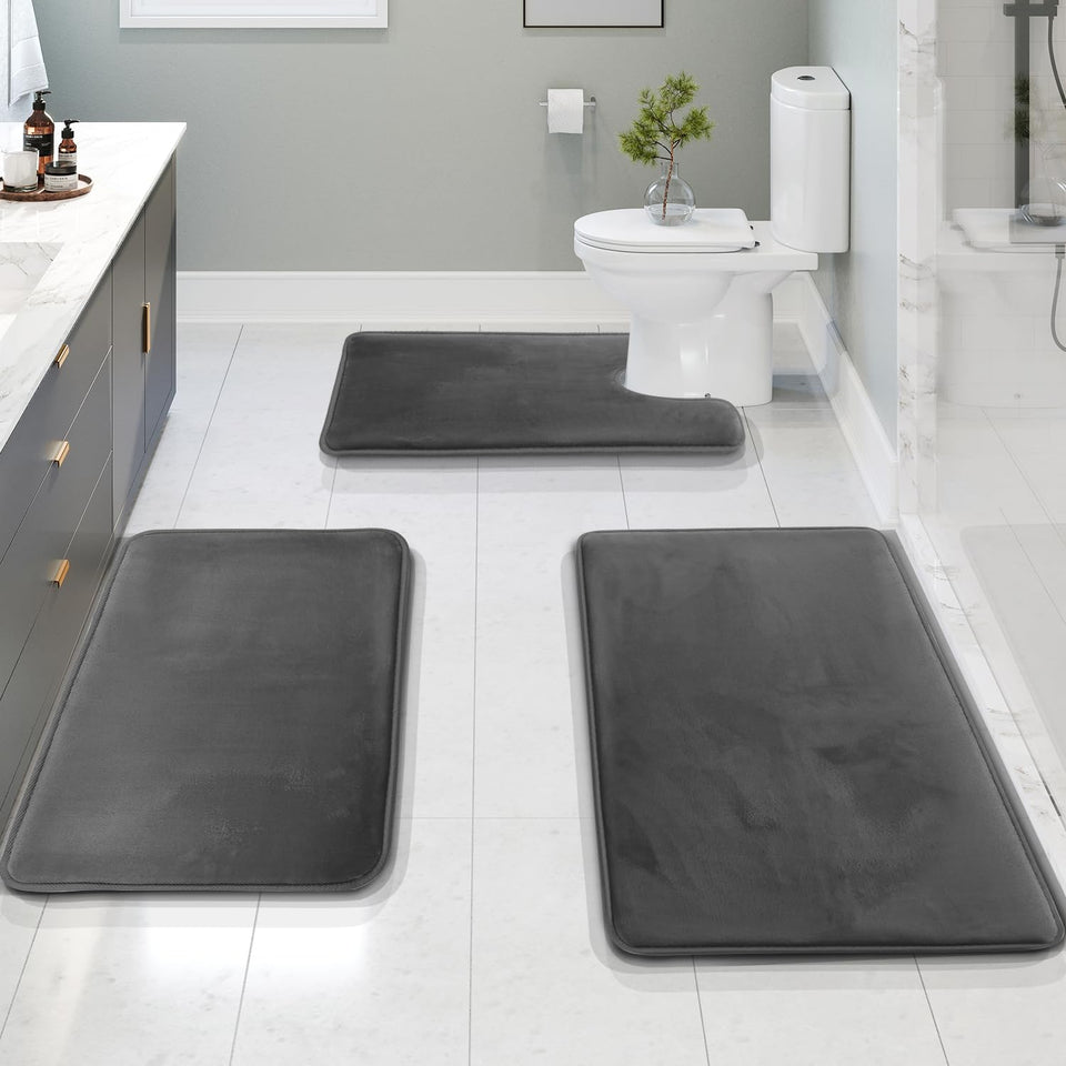 Clara Clark bath rug set, small 17x24, plush velvet underfoot