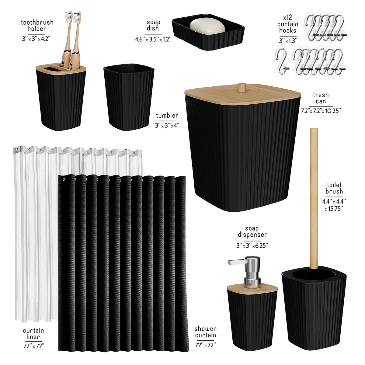 Clara Clark black toothbrush holder keeps countertops tidy and accessible.