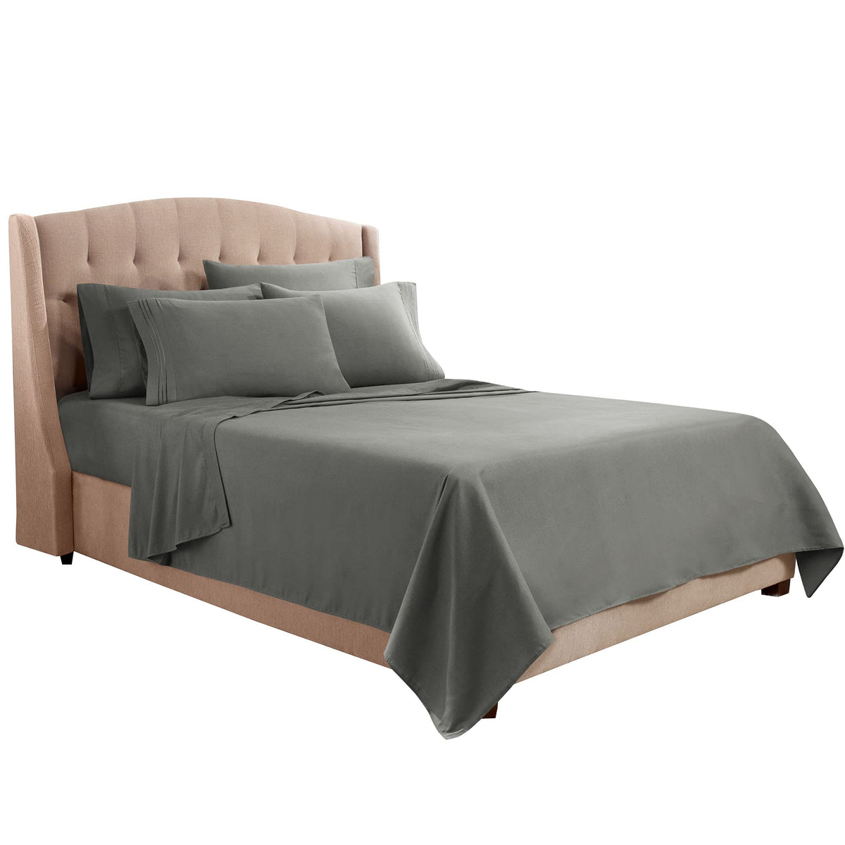 Clara Clark Flex Top King fitted sheet with top cut for split king design.