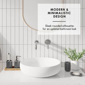 Clara Clark soap dispenser part of the gray bathroom set for easy handwashing
