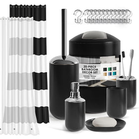 Clara Clark matte black bathroom set full view showing cohesive collection on a modern vanity