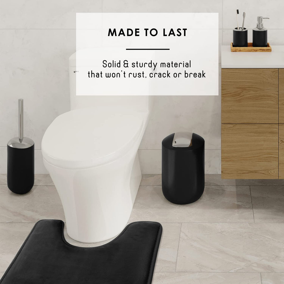 Clara Clark matte black soap dish keeps essentials within reach