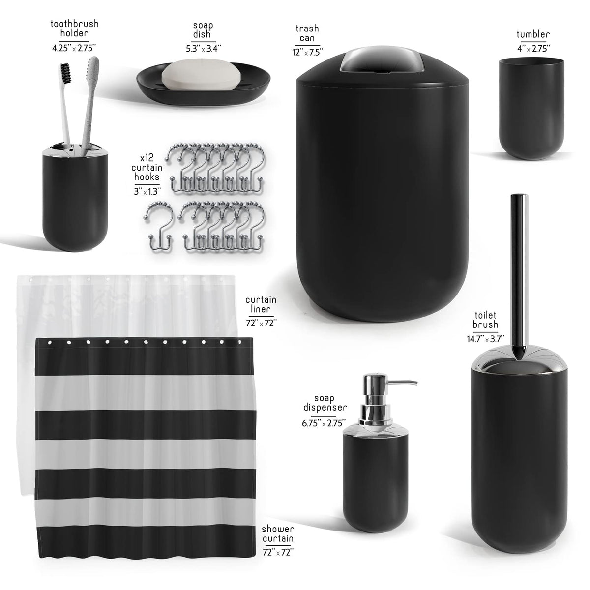 Clara Clark toothbrush holder in matte black for organized daily use