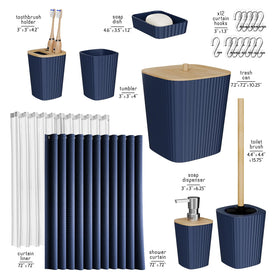 Clara Clark navy bathroom set tumbler for rinsing and easy access