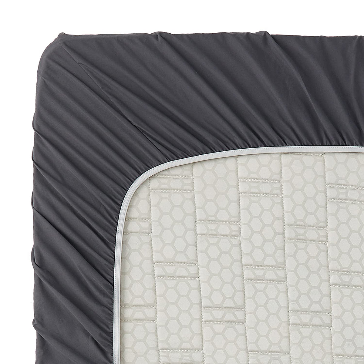Clara Clark Premier 1800 deep-pocket sheet in charcoal fits mattresses 14 to 18 inches