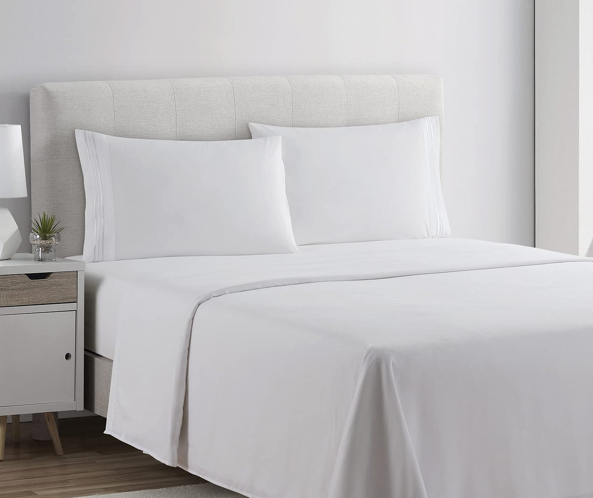 Clara Clark Premier 1800 deep-pocket fitted sheet fit for thick mattresses