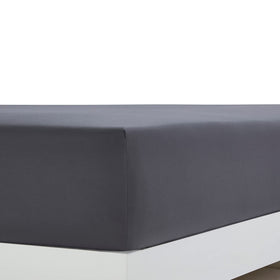 Clara Clark Premier 1800 pillowcase in charcoal with embroidery adds elegant hotel-like detail