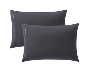 Clara Clark Premier 1800 series in charcoal fabric resists wrinkles for a neat look