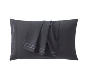 Clara Clark Premier 1800 deep-pocket fit in charcoal for memory foam toppers