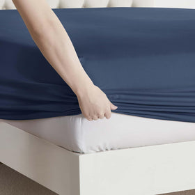 Clara Clark RV Queen pillowcase navy, smooth microfiber for restful nights.